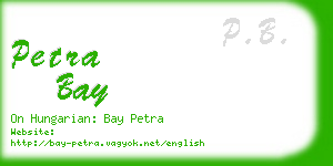 petra bay business card